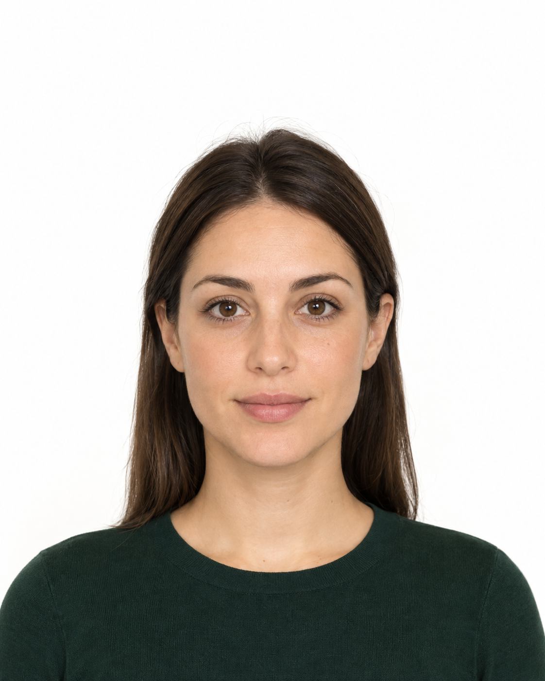 AI-generated sample portrait with a white background